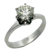 Ring 3,10g 585/- Weißgold mit Diamant ca. 1,50 ct. K/vvs2, Ringgröße ca. 52