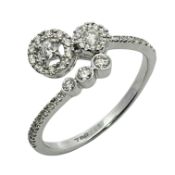 Ring 2,60g 750/- Weißgold mit 37 Diamanten zus. ca. 0,45 ct., Ringgröße ca. 55