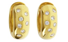 Creolen 14,62g 750/- Gelbgold mit 14 Diamanten zus. ca. 0,70 ct.