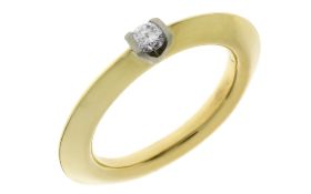 Ring 10,24g 750/- Gelbgold und Weißgold mit Diamant ca. 0,20 ct., Ringgröße ca. 59,5