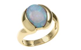 Ring 9,25g 585/- Gelbgold mit Opal, Ringgröße ca. 57,5