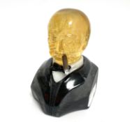Farbstein Objekt Skulptur Churchill 2620 g. ca. 11.40x12.00x16.50 cm mit Zertifikat