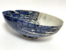 Farbstein Schale 984.45 g Masse ca. 28.5x15.5x11.50 cm