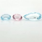 Aquamarin und Morganit Set fuer Anhaenger 7.59 ct.