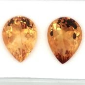 Citrin Paar 29.39 ct. Laenge ca. 20.21 mm x Breite ca. 15.01 mm x Hoehe ca. 8.85 mm
