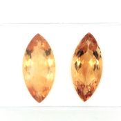 Citrin Paar 36.88 ct.. Laenge ca. 29.0 mm x Breite ca. 13.90 mm x Hoehe ca. 8.26 mm