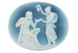 Lagenstein-Kamee Handgravur. ca. 5 x 4 cm