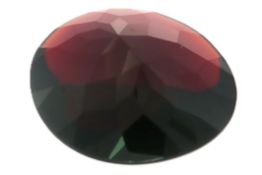 Rhodolith zu 20.63 ct. Laenge 20.54 mm. Breite 19.25 mm. Hoehe 6.81 mm