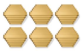 Suite de 6 appliques par Jules Wabbes (1919-1974), édition Wever &amp; Ducré, en aluminium doré mat,