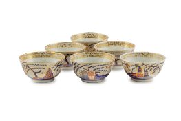Ensemble de 6 coupelles en porcelaine, Chine pour le marché portugais, destinées au 1er duc de Palme