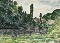 André Albert Marie Dunoyer de Segonzac (1884-1974), "Moulin de Quinte-Joie", aquarelle et encre sur