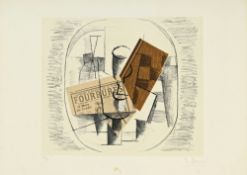 Georges Braque (1882-1963), d'après, "Papiers Collés II", lithographie en couleurs, signature et num