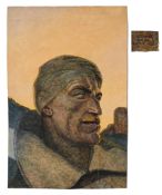 Ferdinand Spiegel (1879-1950), Portrait de soldat, 1918, aquarelle sur papier, signée et datée, 60x3