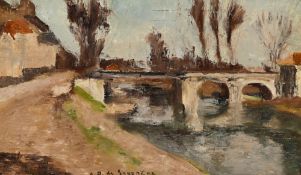 André Albert Marie Dunoyer de Segonzac (1884-1974), "Le pont de Chaville", 1928, huile sur toile, si