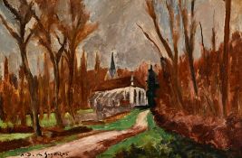 André Albert Marie Dunoyer de Segonzac (1884-1974), "L'église de Villiers", c. 1935, huile sur toile