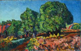 René Seyssaud (1867-1952), "Châtaigniers dans les ocres", 1898, huile sur toile, signée et datée, 73