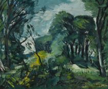 Anders Osterlind (1887-1960), Paysage, 1945, huile sur toile, signée, contresignée et datée au verso