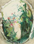 Pierre Laprade (1875-1931/32), "Femme cueillant des fleurs", aquarelle et rehauts de gouache sur pap