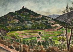 André Albert Marie Dunoyer de Segonzac (1884-1974), "Grimaud" 1960, aquarelle et encre sur papier, s