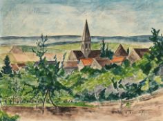 André Albert Marie Dunoyer de Segonzac (1884-1974), "Feucherolles", aquarelle et encre sur papier, s