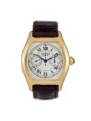 Cartier, Tortue, réf. 2356, montre chronographe monopoussoir en or 750, circa 1999 Mouvement: cal.