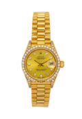 Rolex, Datejust, réf. 69158/69000A, montre-bracelet en or 750 sertie de diamants, circa 1988 Mouve