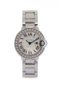 Cartier, Ballon Bleu, réf. 3008, montre-bracelet en or gris 750 sertie de diamants, circa 2007 Mou