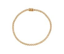Bracelet rivière or rose 750 serti de diamants taille brillant, long. 16.4 cm