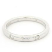 Pomellato, anneau en or gris 750 serti de diamants taille brillant, signé, numéroté, doigt 52-12