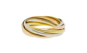 Cartier, Trinity, bague 3 ors 750 composée d'une multitude d'anneaux, signée, doigt 49-9, 5g