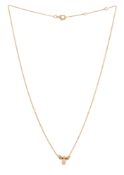 Chaumet, Attrape-moi, collier or rose 750 à maille forçat retenant une mouche sertie de diamants tai