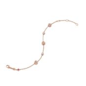 Gübelin, bracelet en or rose, serti de 3 morganites rondes de 1,15 carats et 2 diamants taille brill