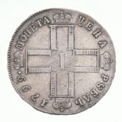 Empire de Russie, Paul Ier (1796-1801), 1 rouble en argent de 1799, Saint-Pétersbourg, maître d'atel