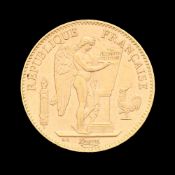 France, 100 francs or 1904 A (Paris), type Génie, tranche inscrite en relief, diam. 3,5 cm, 32,2 g.
