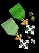 Italie / Royaume d'Italie, Ordre des Saints Maurice et Lazare, fondé en 1572, 2 croix d'Officier en
