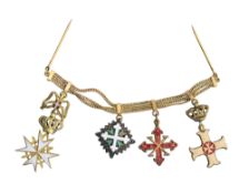 Chainette de gala en or à 4 réductions en vermeil et émail : Ordre de Malte, _Ordre des Saints Mauri