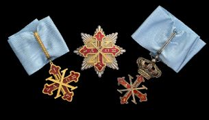Italie, Royaume des Deux-Siciles, Ordre Constantinien de Saint-Georges, ensemble de Chevalier Comman