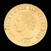 Royaume de Piémont-Sardaigne, Charles Félix (1821-1831), 80 lire 1825 en or, Turin, tranche inscrite