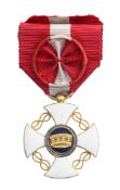 Royaume d'Italie, Ordre de la Couronne, fondé en 1868, croix d'Officier en or, vermeil et émail, XIX
