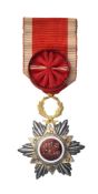 Royaume du Maroc, Ordre de l'Ouissam Hafidien, créé en 1910, étoile d'Officier en argent, vermeil et