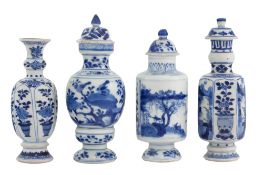 Ensemble de 4 petits vases en porcelaine, Chine, ca 1690: tous provenant du "Vung Tau Cargo" et au d