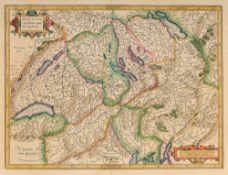\[HELVETICA\]. Ensemble de 2 cartes géographiques de la Suisse : 1) ORTELIUS (Abraham). Helvet