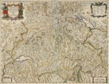 \[HELVETICA\]. \[HONDIUS-JANSSONIUS\]. Helvetiae, Rhetiae, & Valesiae Tabula. Tirage ancien. Carte g