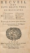 MALHERBE (François de). Recueil des plus beaux vers de Messieurs De Malherbe, Racan, Monfuron, Mayna