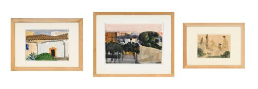 Albert Chavaz (1907-1990), Paysages, 1964-1965, 3 aquarelles sur papier, signées, datées et situées