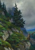 François Birbaum (1872-1947), "Aux approches de l’orage, Vanfluh", pastel sur papier, signé, 30,5x21