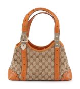 Gucci, sac Glam Buckle Tote en toile Guccissima et pécari roux, 20x31 cm