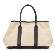 Hermès, sac Garden Party en toile H beige et cuir Negonda marron, année 2003, 24x38 cm