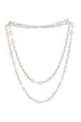 Hermès, sautoir en argent à maille marine, signé, long. 78 cm