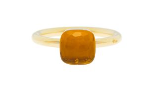 Pomellato, Nudo, bague or 750 sertie d'une citrine facettée, signée, numérotée, doigt 57-17, 5g